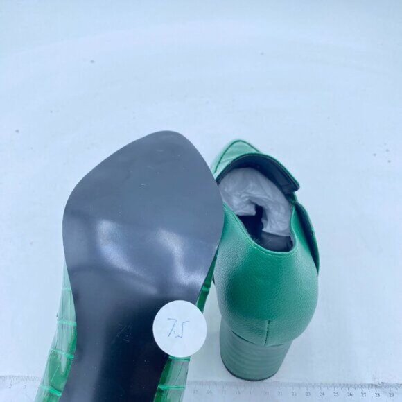 Green Crocodile Pattern Women Shoes - Picture 5 of 7